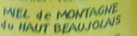 Miel De Montagne Du Haut-Beaujolais Ingredients