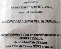 Baguette  L'ancienne Ingredients