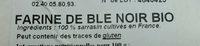 Farine De Bl Noir Ingredients