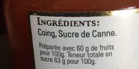 Confiture Extra Coing Ingredients