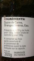 Marmelade Orange Amre Ingredients