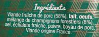 Boudin Blanc Forestier Ingredients