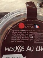Mousse Au Chocolat Du March Ingredients