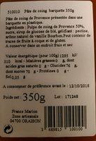 Pte De Coings De Provence FRANCE MARION, Pav De Ingredients