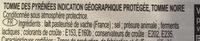200G Tomme Noire Des Pyrennees Ingredients