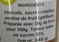 Breizh Konfitur Extra Abricots Ingredients