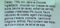 Chocolat Noir Violettes Cristallises Ingredients