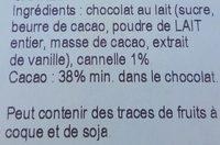 Chocolat Au Lait Cannelle Ingredients