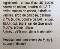 Chocolat Au Lait Caramel Et Sel De Guerande Ingredients