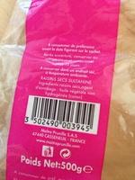 Raisins Secs Sultanine Ingredients