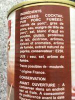 Saucisses Cocktail Ingredients