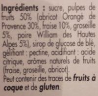 Ptes De Fruits De Provence Ingredients