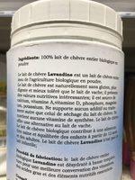LAIT DE CHEVRE EN POUDRE Ingredients