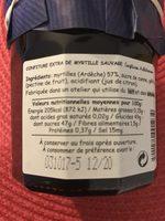 Confiture Myrtilles Ingredients