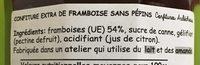 Confiture Extra De Framboise Sans Ppins Ingredients