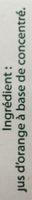 Jus D'orange 100% Jus Ingredients