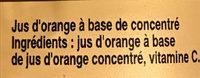 Jus D'Orange Ingredients