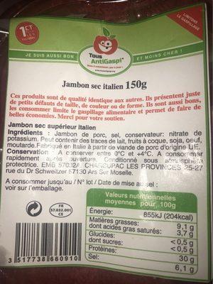 Jambon Sec Italien Tous AntiGaspi