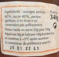 Confiture Extra Oranges Ameres Ingredients