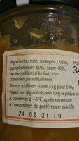 Confiture Orange Citron Pamplemousse Ingredients