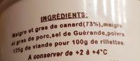 Rillettes De Canard Ingredients