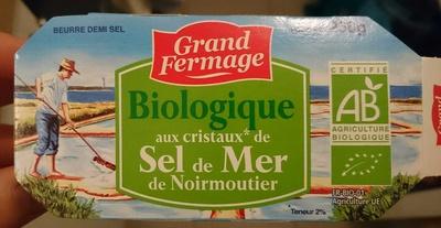 Beurre Biologigue Demi Sel Aux Cristaux De Sel De Mer De Noirmoutier