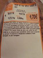 Pain Aux Cereales Moelkeux Ingredients