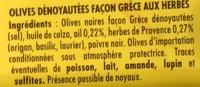 Olives Faon Grce Aux Herbes Ingredients
