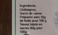 Confiture De Chataigne VERFEUILLE Ingredients