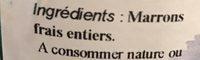 Marrons Entiers Des Cevennes Au Naturel VERFEUILLE Ingredients