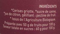 Confiture De Griottes VERFEUILLE Ingredients