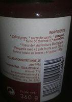 Confiture Chataign'choc Bio VERFEUILLE Ingredients