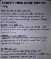 Assiette Fromagere Aperitif TOP AFFAIRE Ingredients