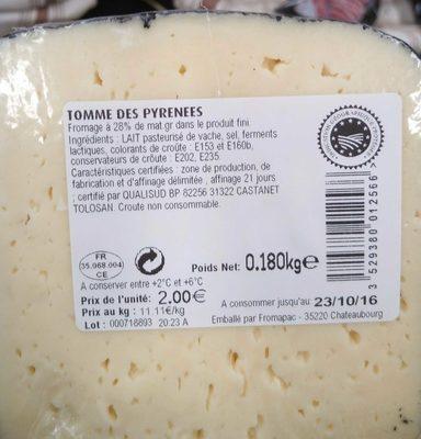 Tomme Des Pyrnes IGP (28 %MG)