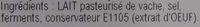 Tomme De Montagne (26 % MG) Ingredients