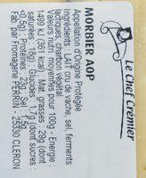 Morbier AOP Ingredients
