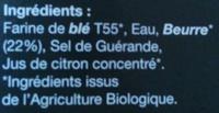 Pte Feuillete Pur Beurre Ingredients