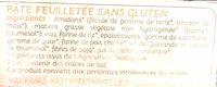 Pte Feuillete Sans Gluten Ingredients