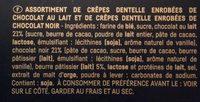 Crpe Dentelle, Chocolat Au Lait, Chocolat Noir Ingredients