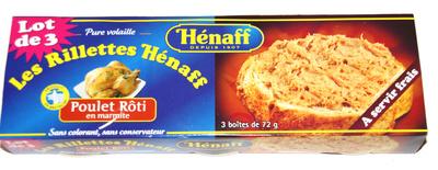 Les Rillettes Hnaff Poulet, Rti En Marmite (Lot De 3)