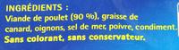 Les Rillettes Hnaff Poulet, Rti En Marmite (Lot De 3) Ingredients