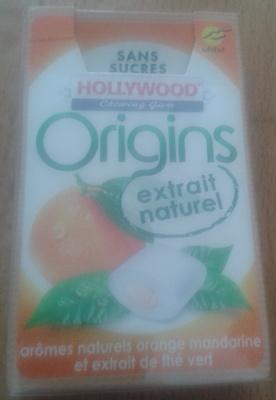 Chewing Gum Origins Hollywood Sans Sucre Armes Orange Mandarine Et Extrait De Th Vert
