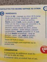 Tartelettes Citron Ingredients