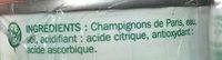 Champignons De Paris Entiers Ingredients
