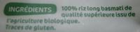 Riz Basmati Bio Marque Repre Ingredients