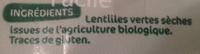Lentilles Vertes Bio - 500 G - Bio Village Ingredients