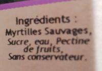 Myrtille Sauvages Ingredients