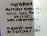Myrtille Eppine Ingredients