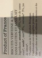 Biscuits Gourmets Aux Amandes Verveine Et Miel Ingredients