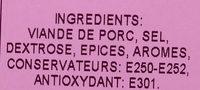 Saucisson De Parme Ingredients